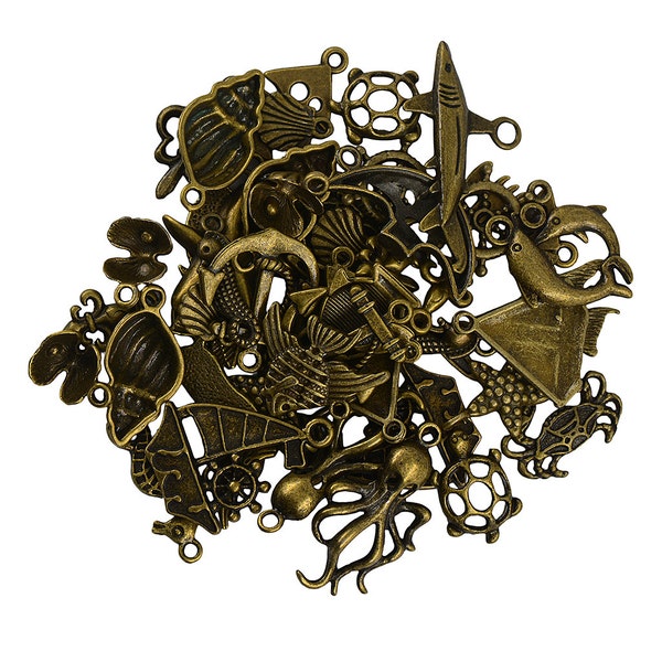 50pcs Assortiment mixte Antique Bronze Punk Vapeur Nautique Bateau Ancre Raccord pour Charmes bangle Bijoux Bricolage Fabrication et Home Art Decro