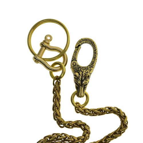 Vintage Brass Wheat Wallet Jean Trousers Chains Snake Chain D Etsy