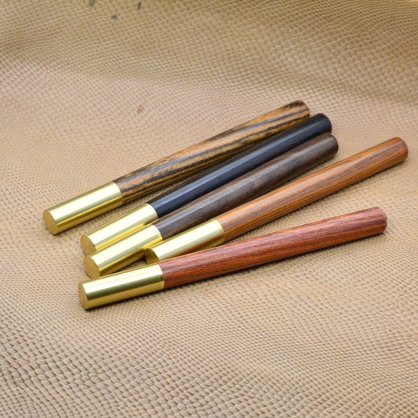 Fine Handcrafted solid Brass and Wood Roller Ballpoint Pen Signature Gel Ink Roller Pen for Office Business Gift Pen