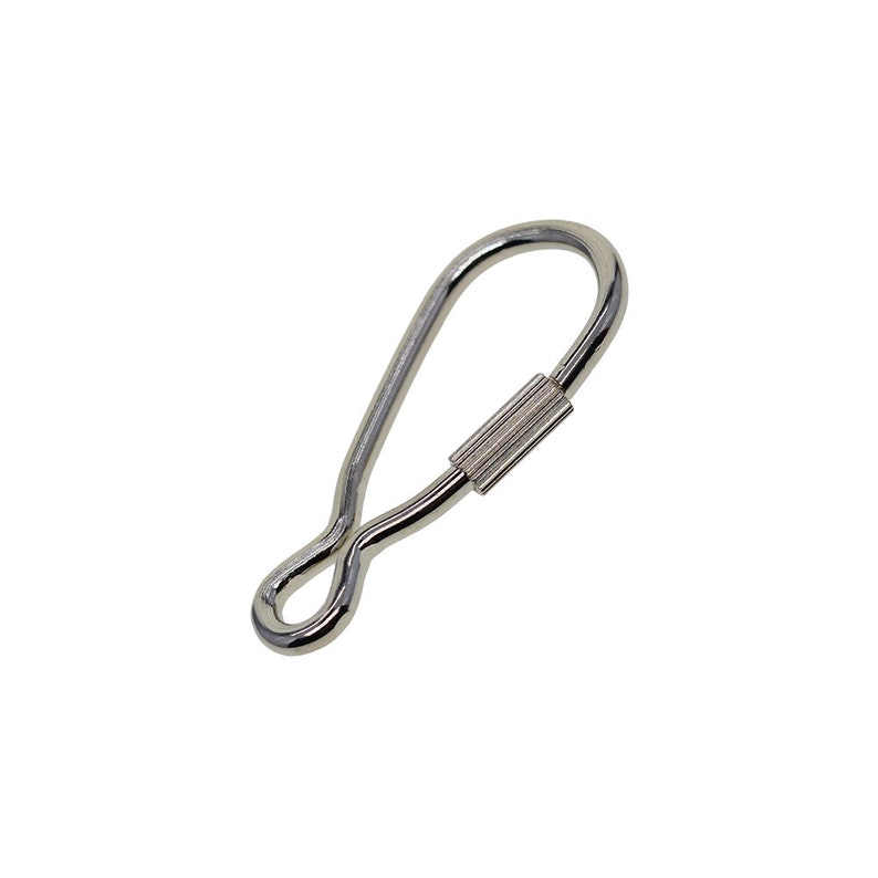 Steel Bshaped Screw Locking Carabiner Keychains Clasp Safety Hook Buckle Tool Keychain keyring EDC gear DIY making supplies image 4