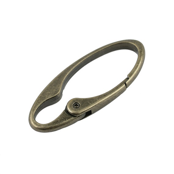 2Pcs Vintage Bronze Oval Carabiner Spring Snap Hooks Clip Key Chain Ring DIY