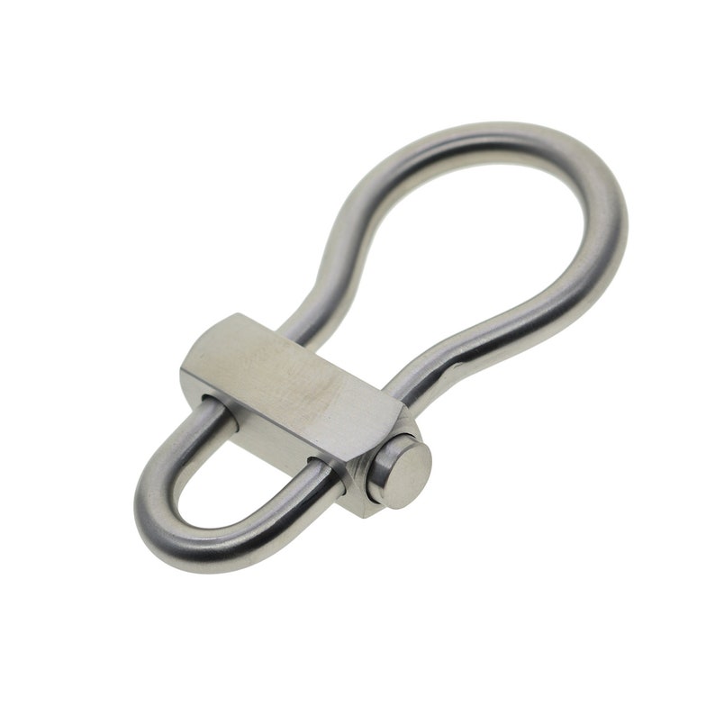 Heavy duty Solid stainless steel bulb click Locking snap Carabiner Key ring Clasp Safety Hook Tool Keychain DIY FOB EDC image 6