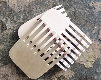 Handcrafted birch ply weaving comb/beater for use with our tapestry weaving loom. Learn to weave