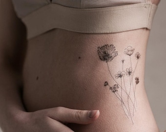 Tatouage éphémère : Fleurs des Champs