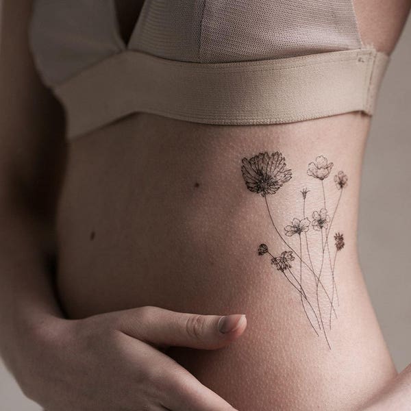 Tatouage éphémère : Fleurs des Champs