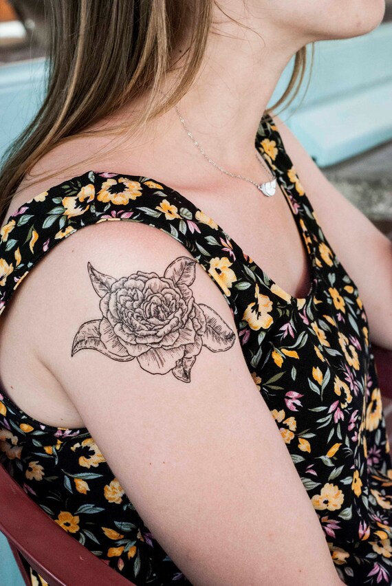 Temporare Tattoo Pfingstrosen N 3 Etsy