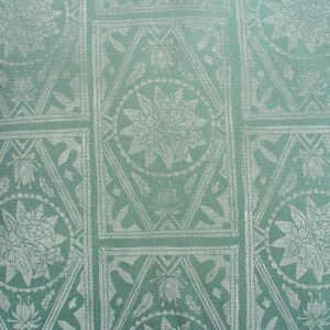 Handprinted cushion cover Cement Tiles in green image 3