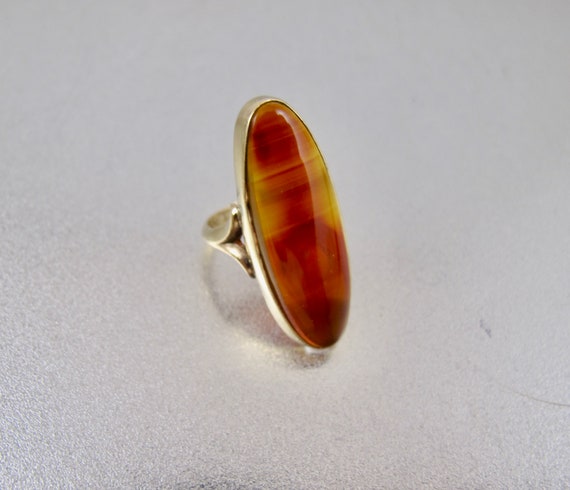 Antique 10K Scottish Agate Ring. Victorian Large … - image 9