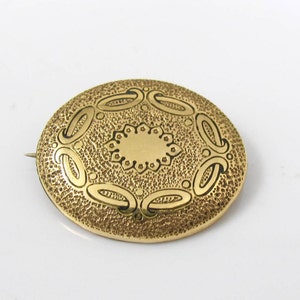 Victorian Oval Enamel Pendant Brooch. 14K Rolled Gold Black Enamel Taille d'Epargne Mourning Pin. .