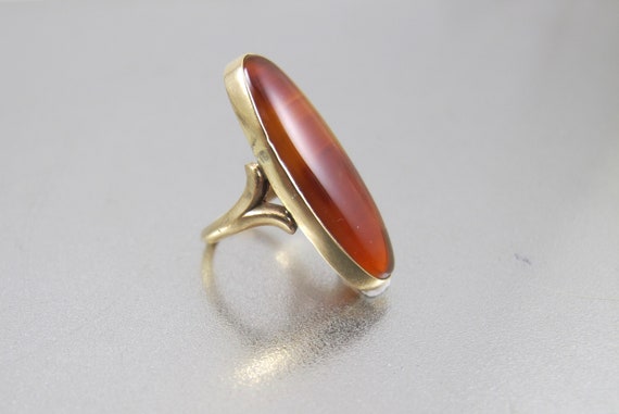 Antique 10K Scottish Agate Ring. Victorian Large … - image 4