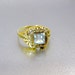 Michelle  reviewed Antique 10K Blue Spinel Ring. Art Deco Gold Filigree Emerald Cut Light Blue Spinel Solitaire Ring.