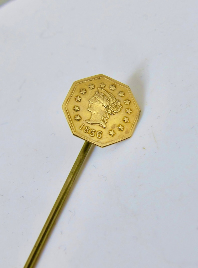 1856 California Gold Stick Pin. Antique California Fractional Etsy