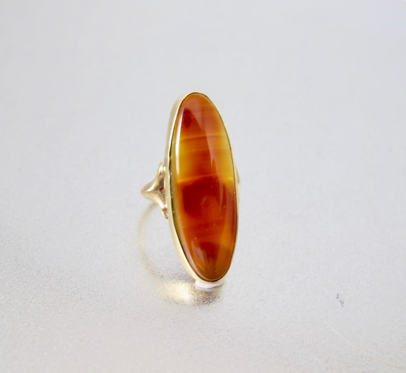 Antique 10K Scottish Agate Ring. Victorian Large … - image 2