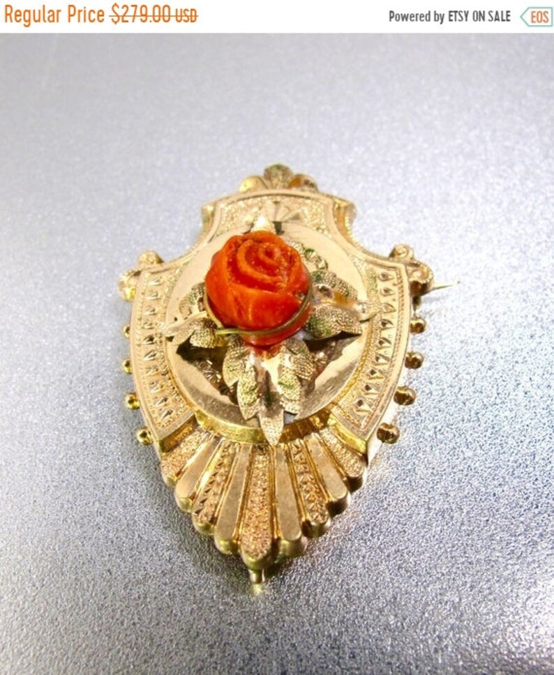 Broche Victorienne Or 9 Kt Avec Perles Et Grenat - Bijou Ancien D'Espagne En Bon état