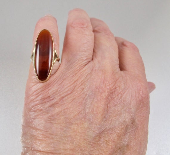 Antique 10K Scottish Agate Ring. Victorian Large … - image 5