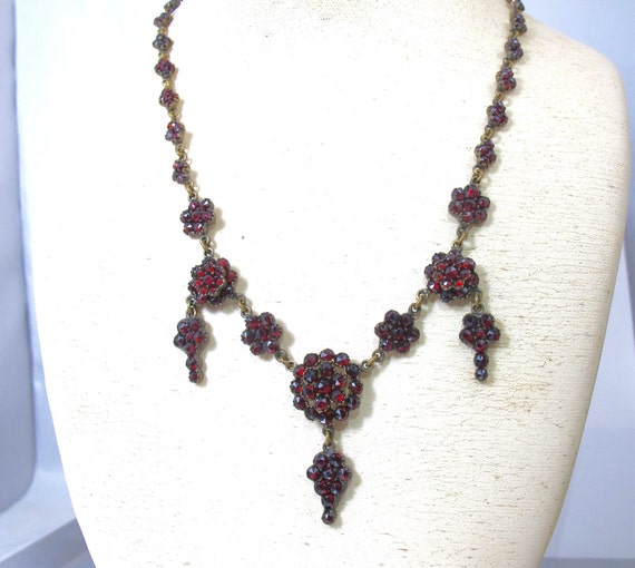 Victorian Bohemian Garnet Necklace. Antique Rose Cut Garnet | Etsy