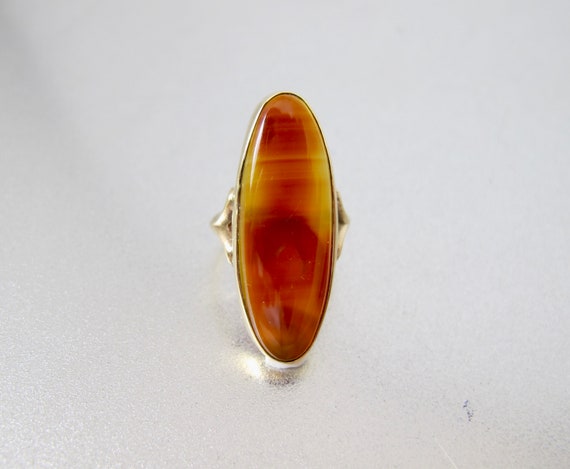 Antique 10K Scottish Agate Ring. Victorian Large … - image 6