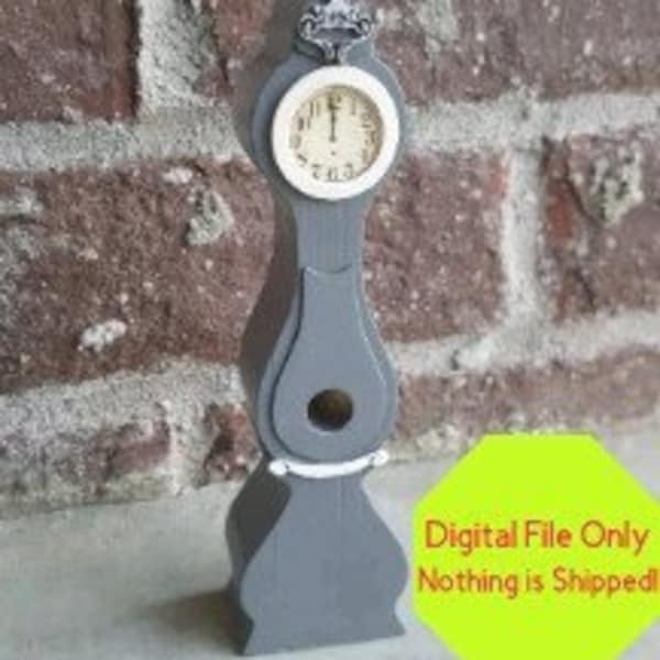 STL, SVG File ONLY  Dollhouse Miniature 3D Printable Mora Clock, Digital file, Furniture, Minis, Farmhouse, Modern, Shabby