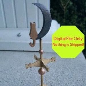 STL, File ONLY  Dollhouse Miniature 3D Printable Weathervane, 1:12, Roof, Decor Moon, Stars, Witch, Harry, Wizard, Potion, Halloween,