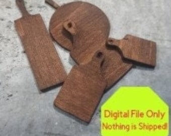 SVG, STL file ONLY Dollhouse Miniature Assorted Cutting Boards, 1:12 scale, 3D Print, Cricut, Cutter, Wood, Kitchen, Accessories
