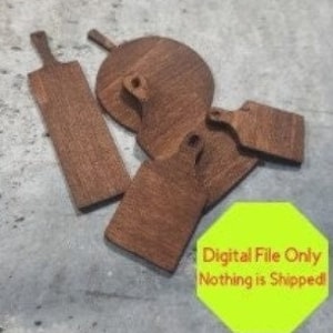 SVG, STL Datei ONLY Dollhouse Miniature Schneidebrettchen, 1:12, 3D Druck, Cricut, Schneidebretter, Holz, Küche, Zubehör