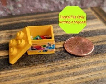 STL, File ONLY  for Doll house miniature building blocks, 3D Printer, All Scales, Toys, Kids room, Play, Store, Shop, Play room
