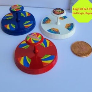 STL File Only for 3D Printer, Dollhouse Miniatures Spin Toy, Kids Playroom, Play, Pretend