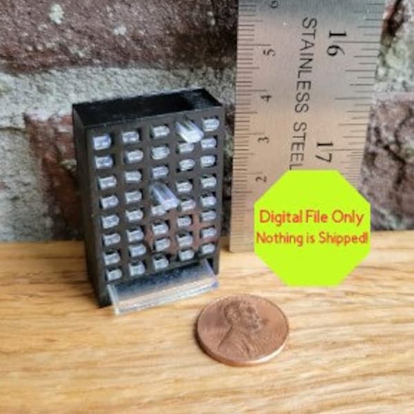 STL, File ONLY  for Doll house miniature Craft Drawers,3D Printer, All Scales, Garage, Craft Room, Storage, Space, Shelves
