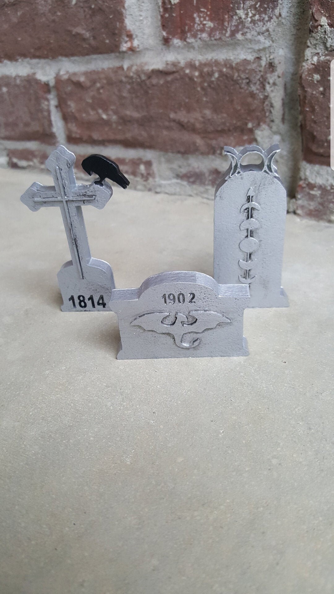 STL, OBJ, File ONLY Dollhouse Miniature Assorted Tombstones, 112 Scale