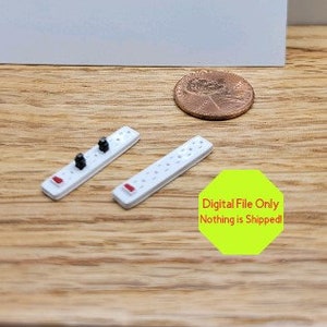 STL, Fichier UNIQUEMENT pour Parasurtenseur miniature de maison de poupée, Multiprise, Imprimante 3D, Toutes les balances, Salle de bain, Salon, Éclairage, Électrique