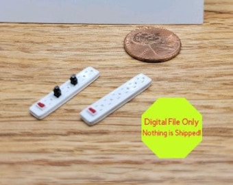 STL, Bestand ALLEEN voor Poppenhuis miniatuur Overspanningsbeveiliging, Stekkerdoos, 3D-printer, Alle Weegschalen, Badkamer, Woonkamer, Verlichting, Elektrisch