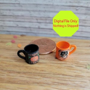 STL-Datei für 3D-Drucker, Puppenhaus Miniatur Küche Becher, Tasse für Kaffee oder Tee, Kakao, Geschirr.
