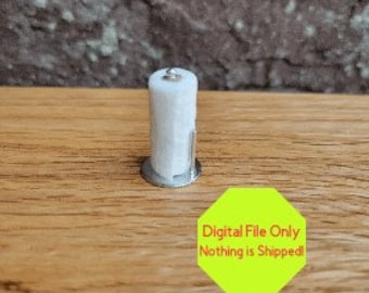 STL, OBJ, File ONLY  Dollhouse Miniature 3D Printable Paper Towel Holder, 1:12, Kitchen, Restaurant, Bar, Pantry, Farmhouse, Shabby