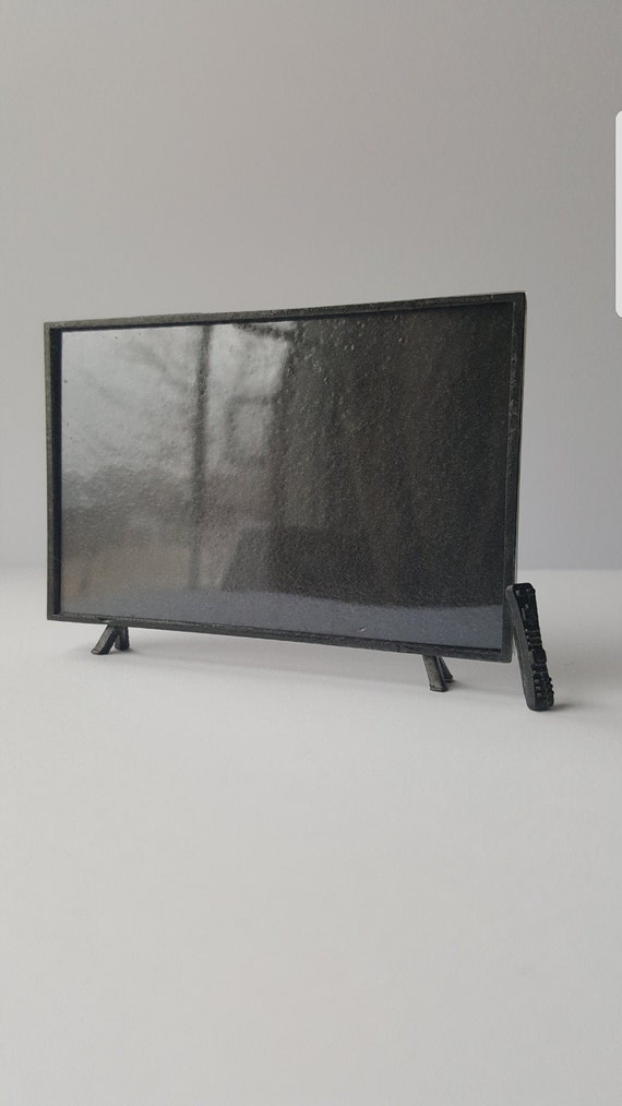 STL, OBJ, File ONLY  Dollhouse Miniature Television, Tv screen, Remote,  1:12 scale, 3D Print, Printable, Livingroom furniture, Game room,