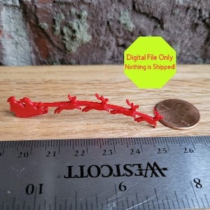 STL File ONLY  Dollhouse Miniature 3D Printable Flying Reindeer Santa, Mantle, Fireplace, Decor, Christmas, Holiday, Gift, Present  1:12,