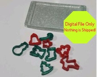 STL, File ONLY  Dollhouse Miniature Cookie cutters, baking sheet, 3d printable, 1:12, Minis, Kitchen, Christmas