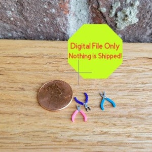 STL, Datei NUR für Puppenhaus Miniatur Bastelwerkzeuge, 3D Drucker, alle Waagen, Bastelraum, Perlen, Zange, DIY, She Shed, Shabby, Zubehör
