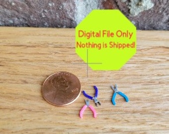 STL, File ONLY  for Doll house miniature Crafting Tools, 3D Printer, All Scales, Craft Room, Beads, Pliers, DIY, She Shed, Shabby, Supplies