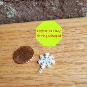 STL, OBJ, File ONLY  Dollhouse Miniature 3D Printer Tree Topper, Snowflake, Christmas, Ornament, Decor, Gift, Present, Snow, Santa 1:12,