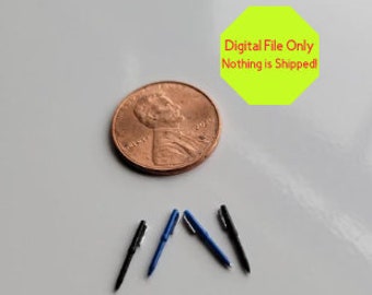 STL File, 3D Printing, Dollhouse Miniature Ink Pen, Craft Room, Office, Den, She Shed, School, Work, Accessories