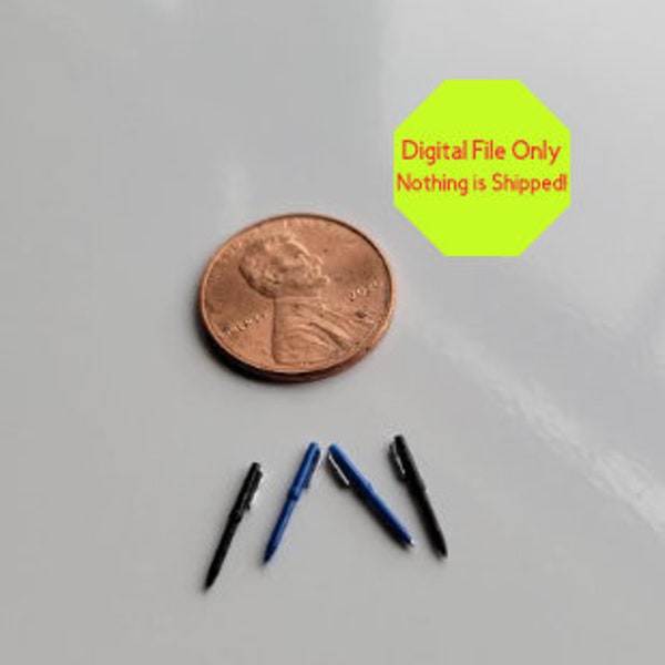 STL File, 3D Printing, Dollhouse Miniature Ink Pen, Craft Room, Office, Den, She Shed, School, Work, Accessories