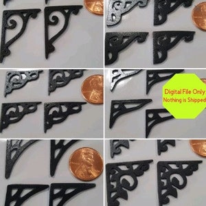 STL, SVG File ONLY Dollhouse Miniature 3D Druckbare Halterung, 1:12, Regal, Eisen, Rustikal, Dekor, Bauernhaus, Shabby, Modern
