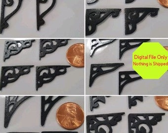 STL, SVG File ONLY  Dollhouse Miniature 3D Printable Bracket, 1:12, Shelf, Iron, Rustic, Decor, Farmhouse, Shabby, Modern