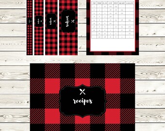 recipe book template etsy