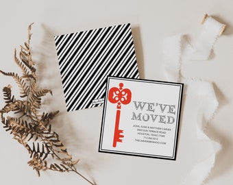 Carver moving announcement, new address announcement, printable announcement, modern moving announcement, digital file, printed, 5x5