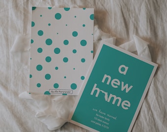 Anuncio de mudanza de Haden, un nuevo hogar, nueva dirección del estado, nueva dirección, anuncio de mudanza impreso, mudanza digital, doble cara, 5x7