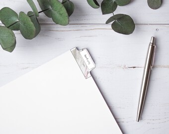 Pestañas divisorias plegables de mármol, carpeta de recetas, archivo digital, pestañas de bricolaje, imprimible, editable, descarga instantánea, tamaño de letra, 8.5x11