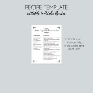 Chalkboard Recipe Binder Printable Kit, Editable DIY Recipe PDF Set ...