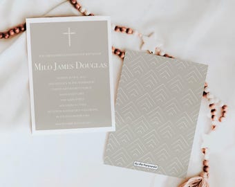 Invitación de bautizo Milo, invitación de bautizo neutral, bautizo imprimible, bautizo impreso, bautizo digital, bautizo, 5x7, niño, niña