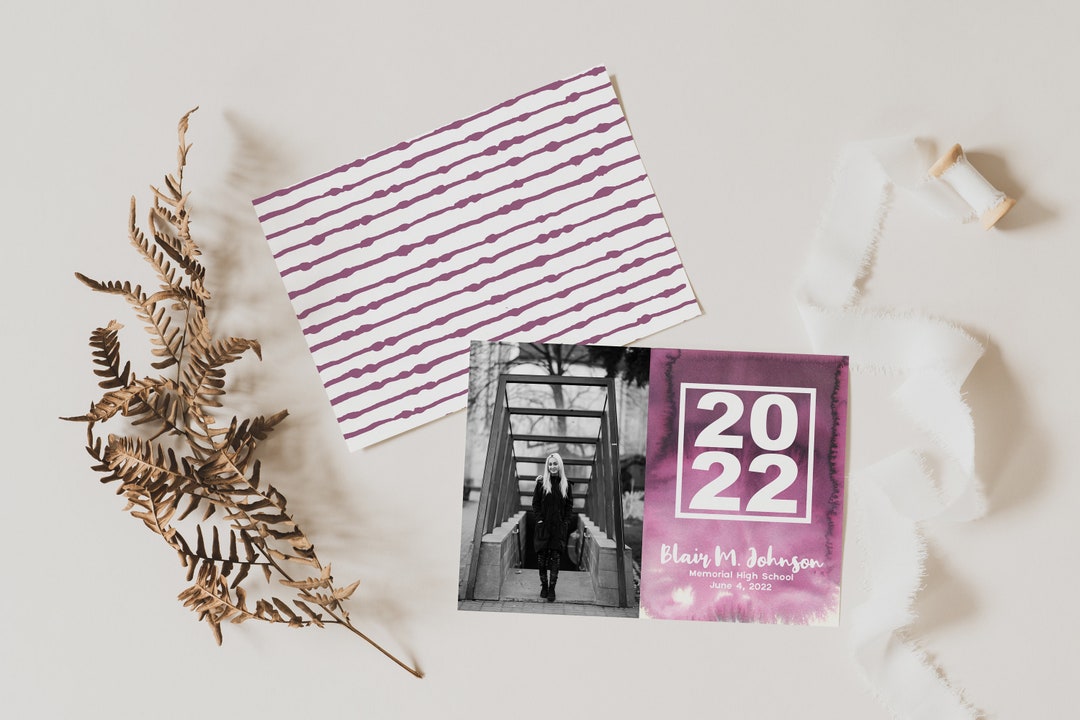 Blair Graduation Announcement College Graduation High School Etsy